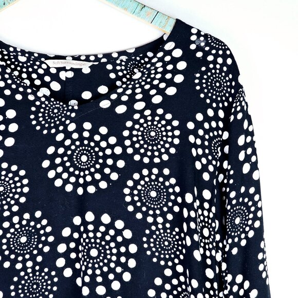 Soft Surroundings Batik Polka Dot Asymmetrical Pockets Tunic Top, Sz L - Picture 3 of 8